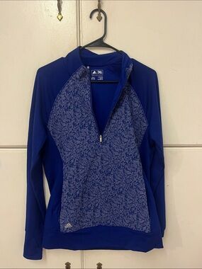 adidas golf Women’s Royal Blue Patterned Quarter-Zip Pullover